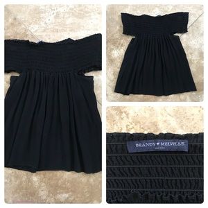 Brandy Melville smocked off the shoulder top